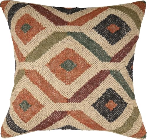 INDACORIFY Coj&iacute;n Kilim de 18 x 18 Pulgadas, decoraci&oacute;n Bohemia para el hogar, Funda de coj&iacute;n...