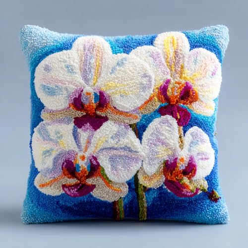 Henypt Kit Cojin Gancho de Pestillo Flores de orqu&iacute;dea Cojines con Cierre de Gancho 43X43cm Funda...