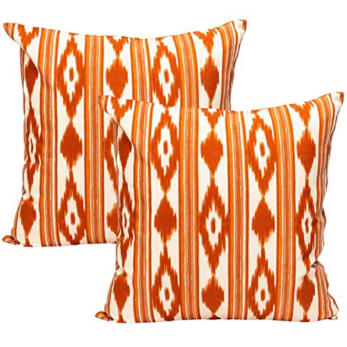 TRESMESTRES Fundas de Cojines para Sof&aacute; de Jard&iacute;n, Sal&oacute;n y Terraza - Ikat Mediterr&aacute;neo -...