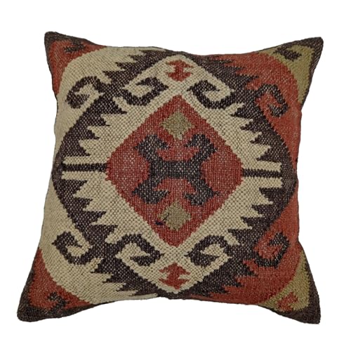 Tradestar - Funda de coj&iacute;n de yute indio tejida a mano, almohada Kilim, funda de almohada de 18 x...
