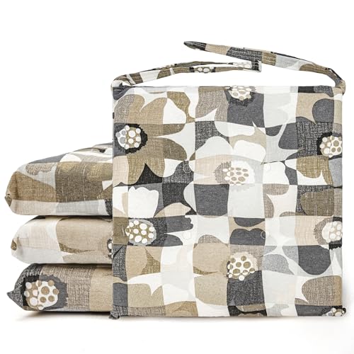 BESCH Pack 4 Cojines para Silla Usos Interior y Exterior 38x38x5cm - Cojin de Asiento Decorativo...