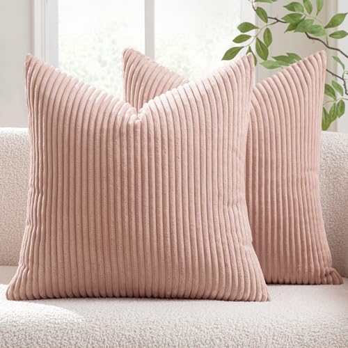 MIULEE Funda Cojines para Sof&aacute; Funda de Almohada de Corduroy S&uacute;per Suave Cojin de Pana a Rayas...