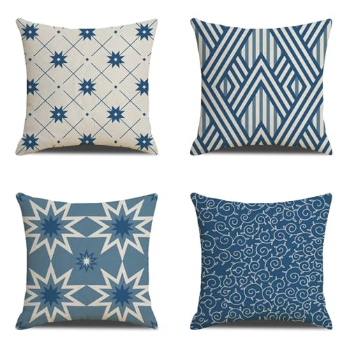 Fundas de Coj&iacute;n 70x70 cm Juego de 4 Fundas cojines Azul marino Funda Cojin Exterior moderno Cojines...