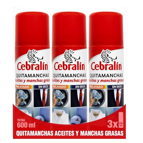 Cebral&iacute;n - Quitamanchas en Aerosol, para Manchas de Aceite y Grasas en Textiles, Uso en Seco y...