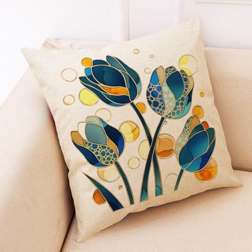 Fundas para Cojines De 40X40 Cm Tulip&aacute;n Moteado Cremallera Oculta, Estampado Digital V&iacute;vido &...