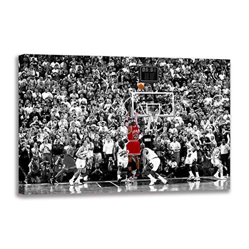 Pintura en lienzo Michael Jordan Vs Jazz Last Shot murales impresiones de p&oacute;ster para sala de estar...