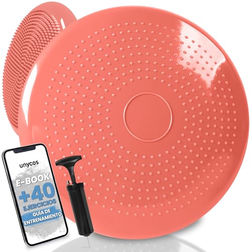 unycos - Coj&iacute;n de Equilibrio【34 cm】con Bomb&iacute;n, Disco Propioceptivo, Antideslizante y...