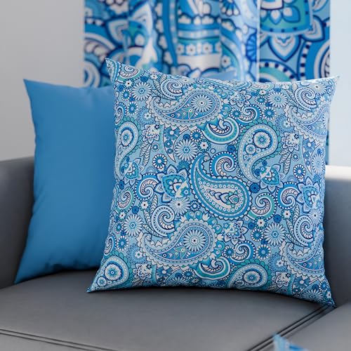 PETTI Artigiani Italiani - Par de Fundas de Almohada 60x60 cm, Pareja de Funda de Cojín Paisley...