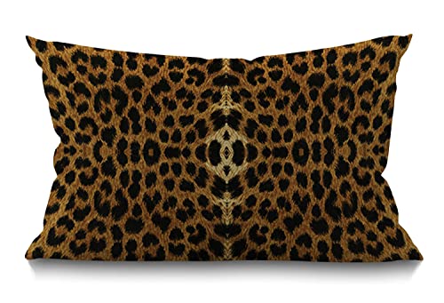 BGBDEIA Funda de cojín con estampado de leopardo sexy, tela de lino para sofá, cama, sofá, coche,...