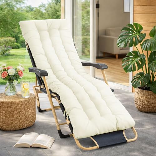 Bocguy Coj&iacute;n para Tumbona de Exterior 170x50x10CM，Colch&oacute;neta para Tumbona de Jardin y Terraza y...