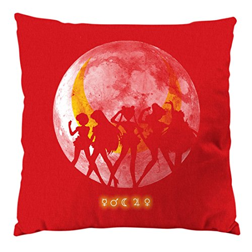style3 Sailor Senshi Coj&iacute;n con Relleno 28 &times; 28 cm Funda de algod&oacute;n Luna Anime, Color:Rojo