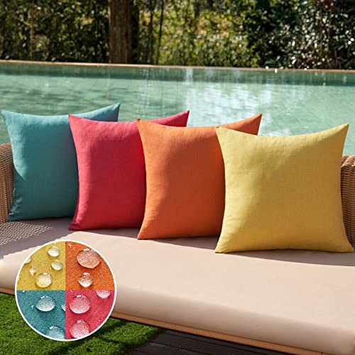 MIULEE Funda de Cojines Exterior Impermeable Fundas de Almohada Sofa Decorativo Lino de Imitaci&oacute;n...