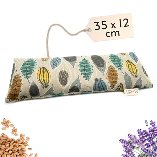 Saco Semillas Microondas (35x12 cm) - Cojin T&eacute;rmico Natural para Cervicales y Lumbalgia, Uso en...