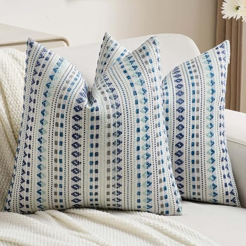 Ystyle Funda Cojin 45x45 (Pack de 2 Unidades), En Suave Tejido de Chenilla Funda Almohada, con Rayas...