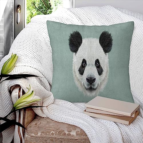 BBAUER Fundas de cojín de 45 x 45 cm,Panda Linda Cara Atractiva Osos Retrato de Animal,Funda de...