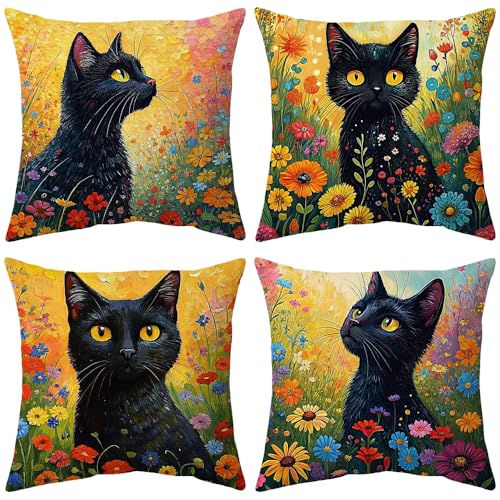 ARNTY Fundas de Coj&iacute;n 45x45 cm, Juego de 4 Cundas para Cojines Decorativas de Terciopelo, Cojines...