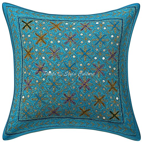 Stylo Culture Indio Fundas Almohadones Decorativa 40x40 cm Algod&oacute;n Floral Fundas De Cojines...