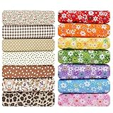 14 Piezas Tela de Algodón 25x25cm, Set de Retales para Patchwork y Costura, Diseños Impresos...