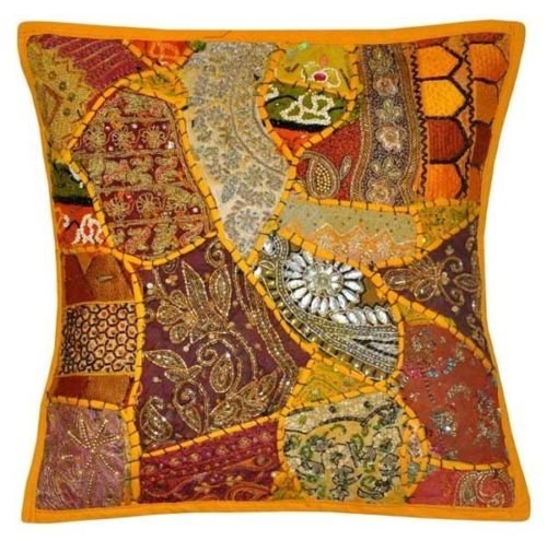 NANDNANDINI TEXTILE – un Indio Vintage Boho Hippie Bohemio Funda de Almohada Bohemio decoración...