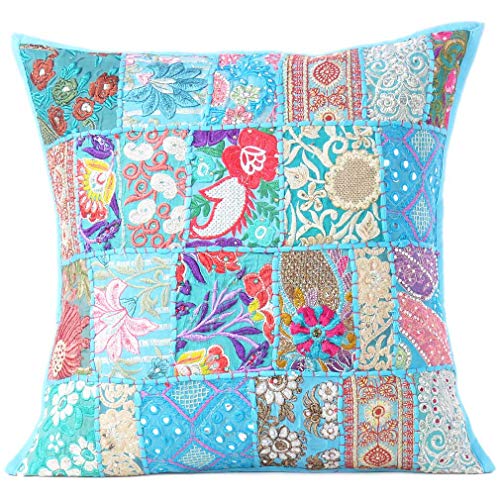 Eyes of India - de Colores Patchwork Almohada Decorativa Sofá Funda de Cojín Sofá Manta Indio...