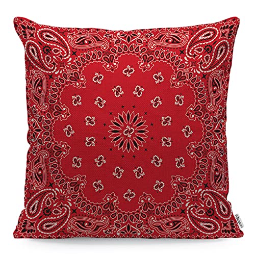 WONDERTIFY Western Paisley - Funda de cojín para sofá, cama, sofá, cama, 45 x 45 cm