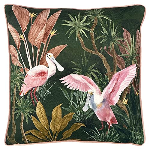 Paoletti Platalea Cushion Cover, Polyester, Cotton, Green, 43x 43cm (PLATALE/CC5/GRE)