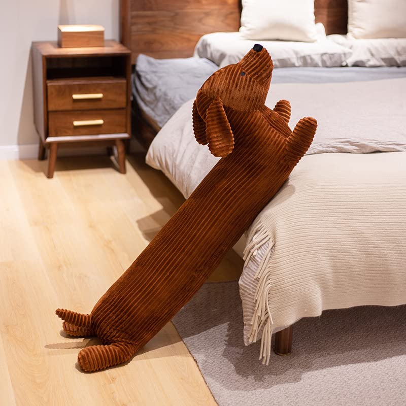 JieooKoi Coj&iacute;n de perro salchicha, peluche de peluche suave, coj&iacute;n realista para sof&aacute;, perro...