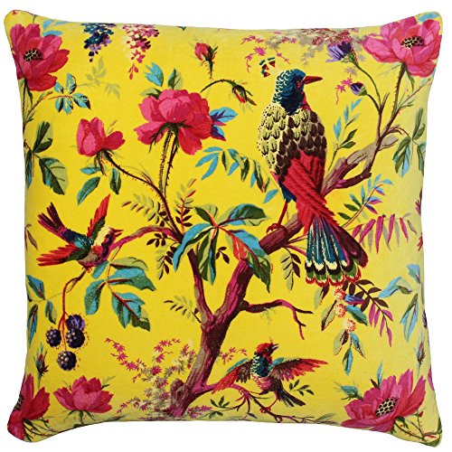 Riva Paoletti Paradise - Funda de coj&iacute;n Cuadrada Colorida, algod&oacute;n, Amarillo, 50 x 50cm