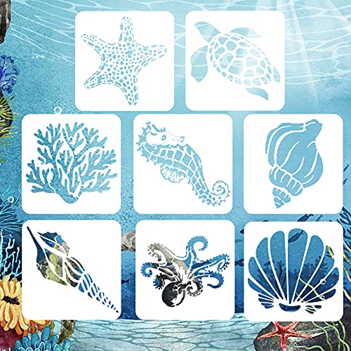 AvoDovA - Plantillas de pintura de criaturas marinas, reutilizables, diarios de arte, manualidades...