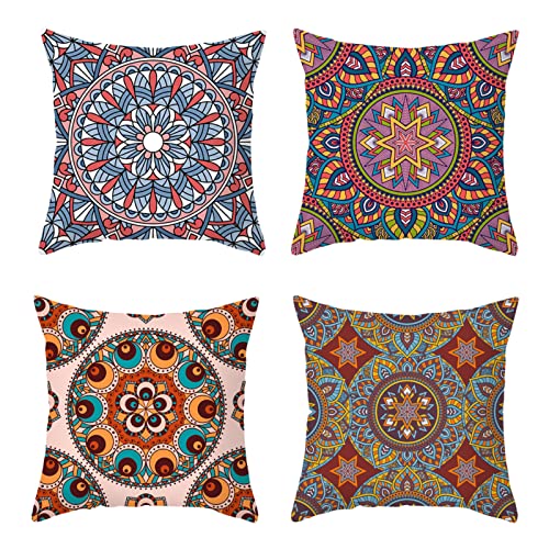 HIUOUIH Juego de 4 Fundas Cojines 45 x 45 cm Boho Geométricas Funda Almohada Decorativa Cojin...