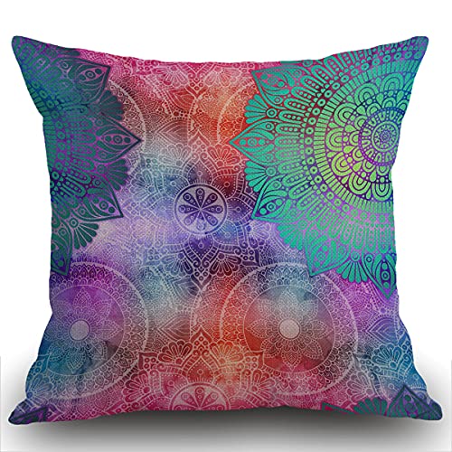 Smooffly Funda de cojín con diseño floral árabe, diseño vintage de elementos decorativos con...