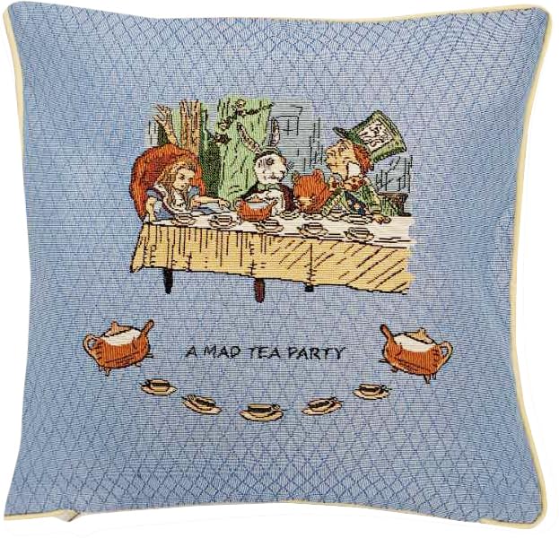 Signare Funda de coj&iacute;n de Alicia en el pa&iacute;s de Las Maravillas, dise&ntilde;o de Fiesta de t&eacute; de Doble...