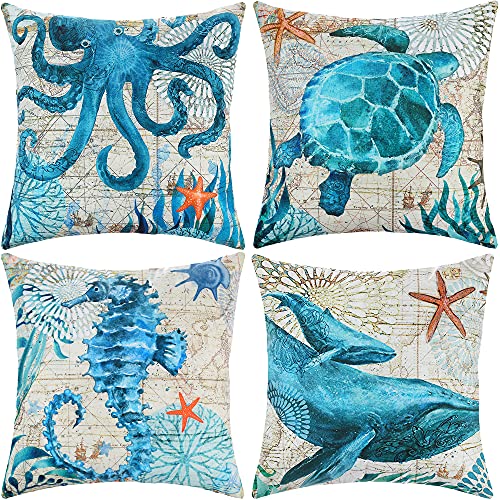 ARNTY Fundas Cojines 45x45 cm, Fundas de Cojines Modernas Juego de 4 Funda de Almohada Elegantes...